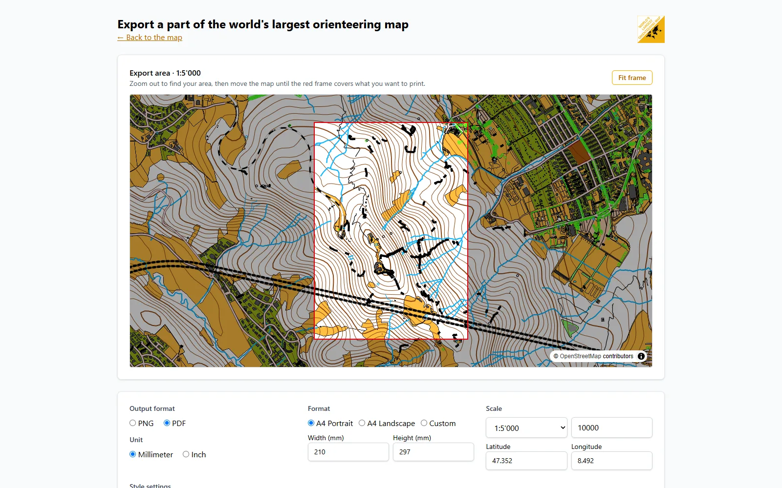 Export as PDF, OCAD and Mapper